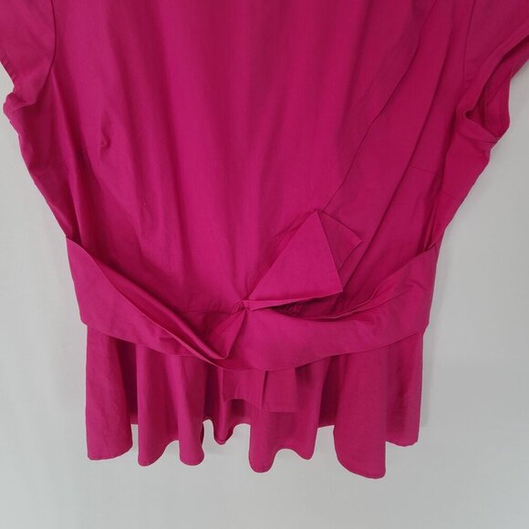 Halogen Women's Short Sleeve Pullover Top Pink Size large peplum hem office - Picture 2 of 7